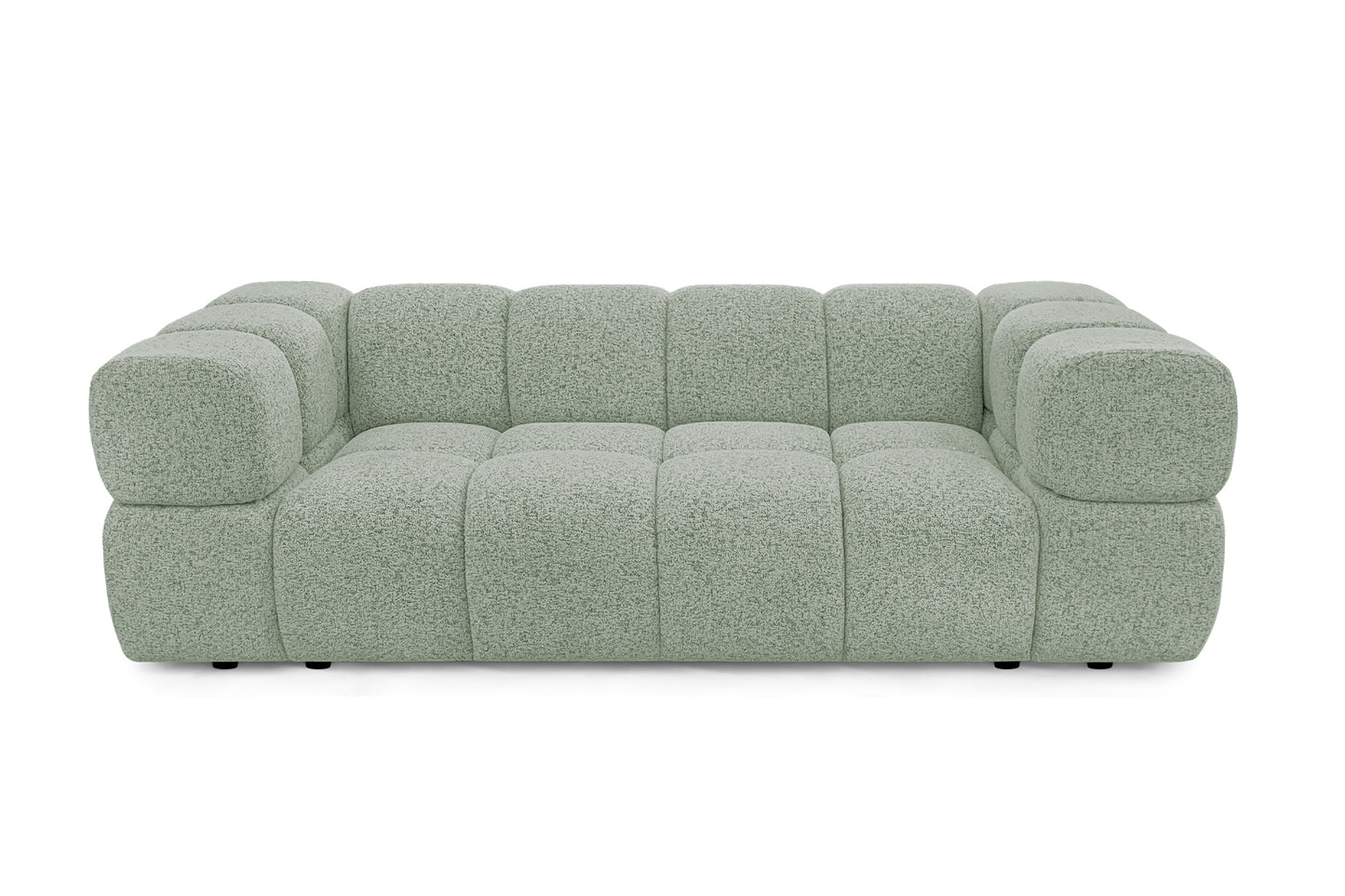 Design 3-Sitzer Sofa AVERRO 240 cm – Puente Salbeigrün 33 – Strukturstoff Premium – HR-Schaum