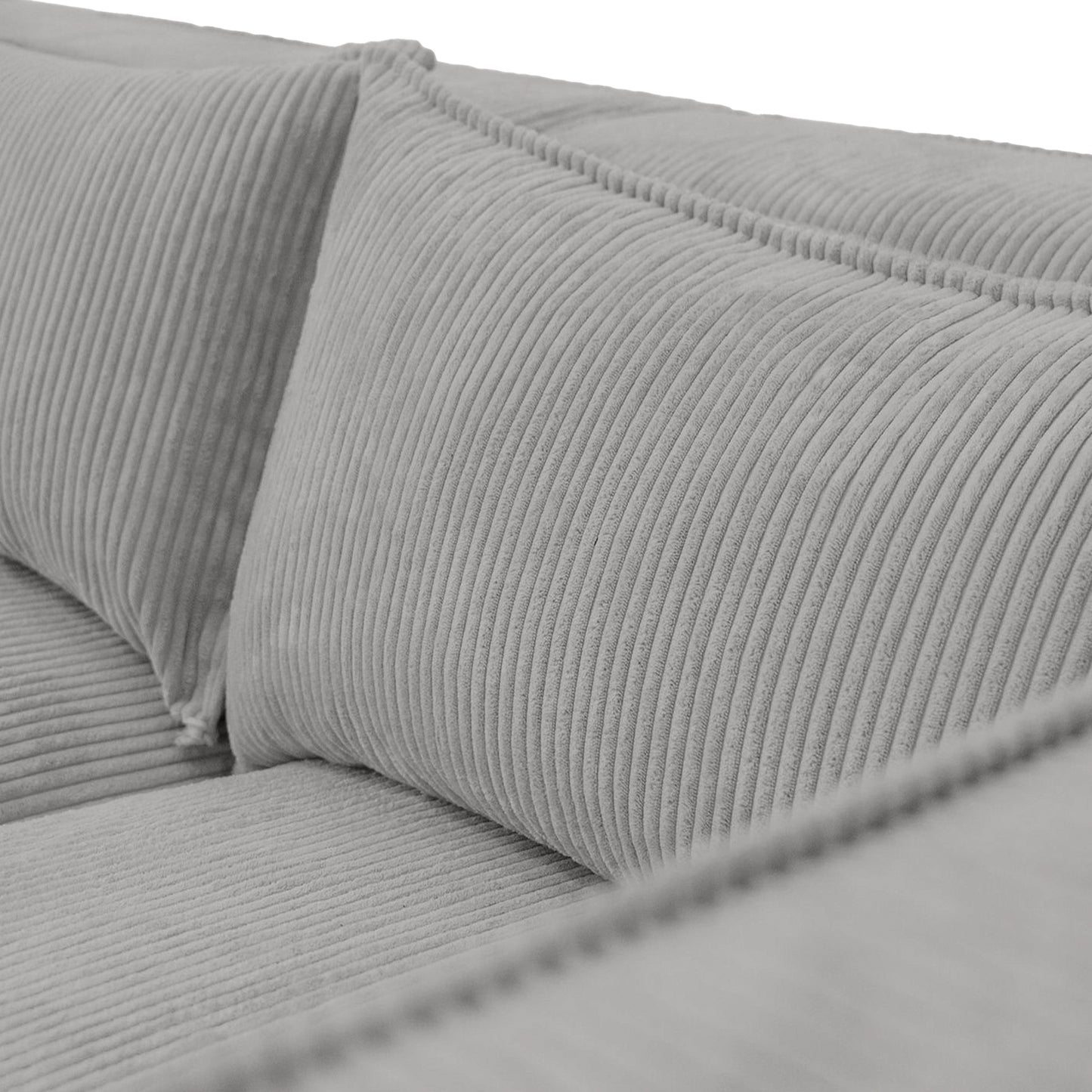 Ecksofa MODULO 290x185 cm Modulsofa Lincoln 86 Grau – Modernes Design mit weichem Breitcord-Stoff