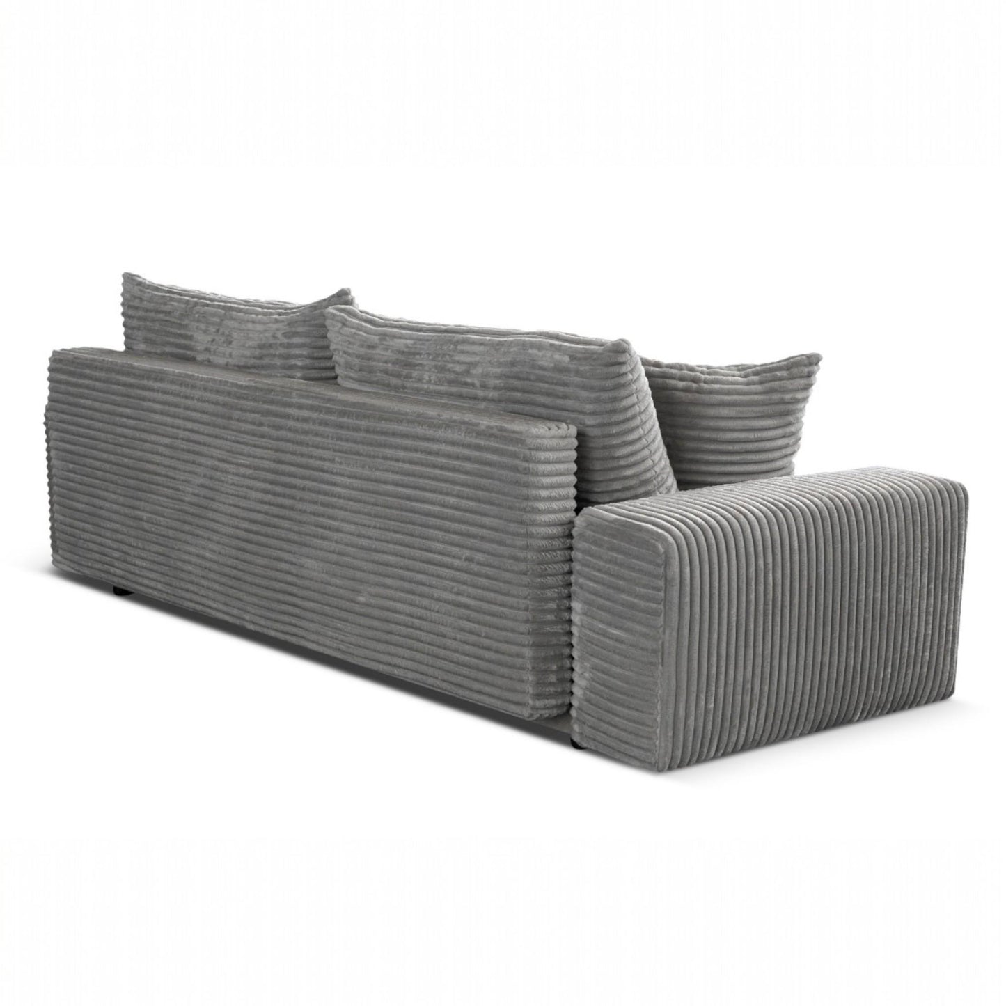 3-Sitzer-Schlafsofa 265 × 105 cm hellgrau mit Stauraum, Stoff: hellgrauer Cord – Cordo