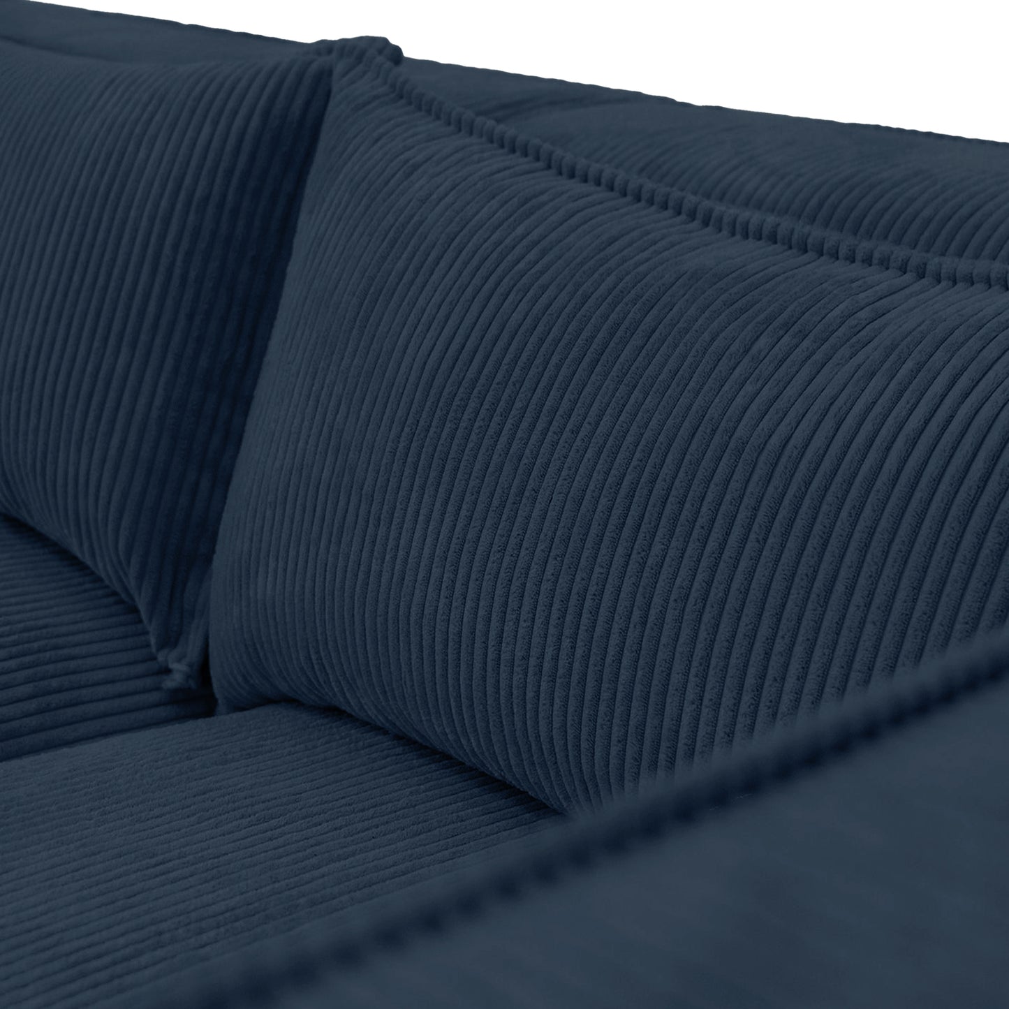 Ecksofa MODULO 210x185 cm Modulsofa Lincoln 77 Blau – Kompaktes Design mit weichem Breitcord-Stoff