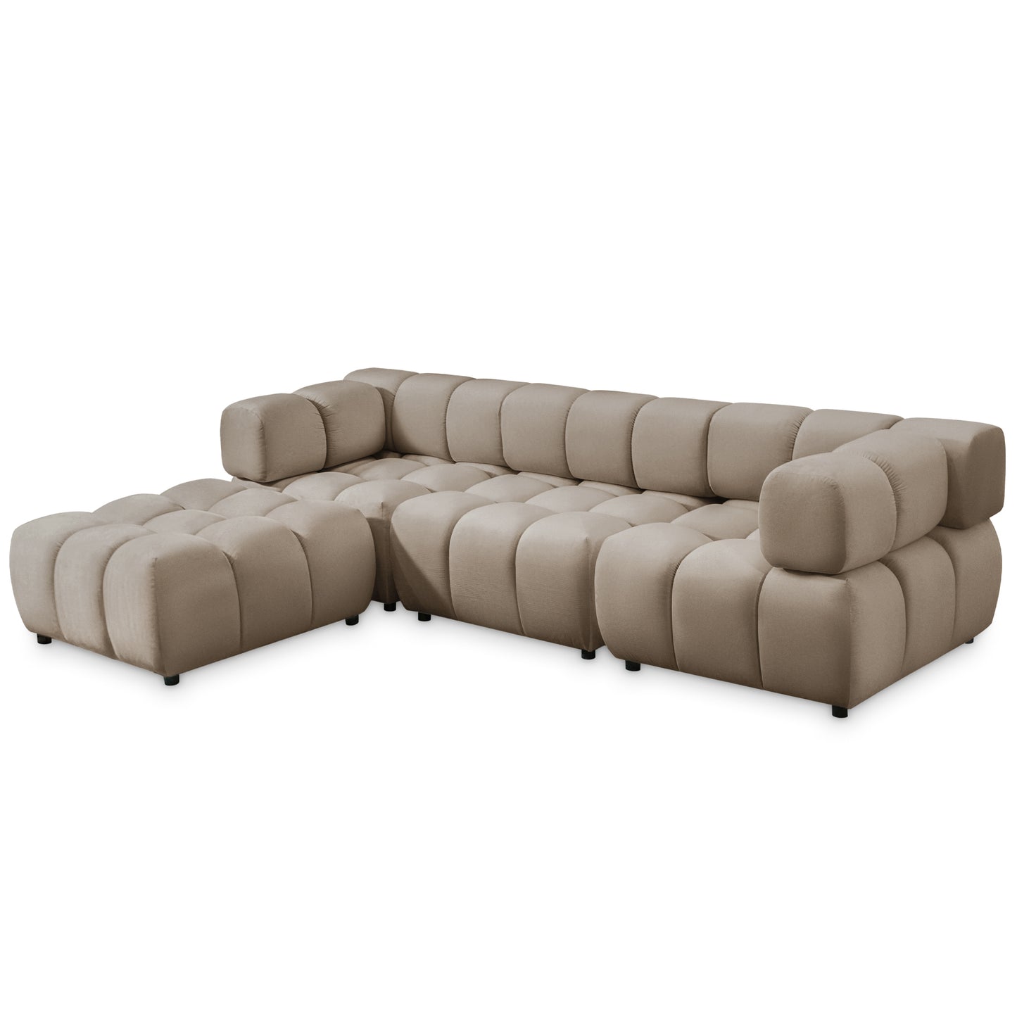 Ecksofa TONDO LC/RC 192x288cm Bluvel 28 Dunkelbeige
