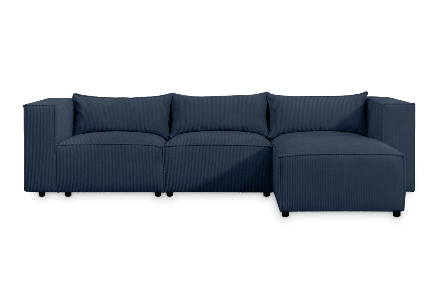 Ecksofa MODULO 290x185 cm Modulsofa Lincoln 77 Blau – Modernes Design mit weichem Breitcord-Stoff