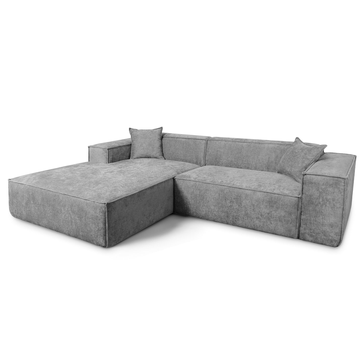 Design-Ecksofa Como LC/RC 192x270 cm – Luxus Lounge L-Form Perfect Harmony 82 Grau – Strukturstoff Modern & Robust