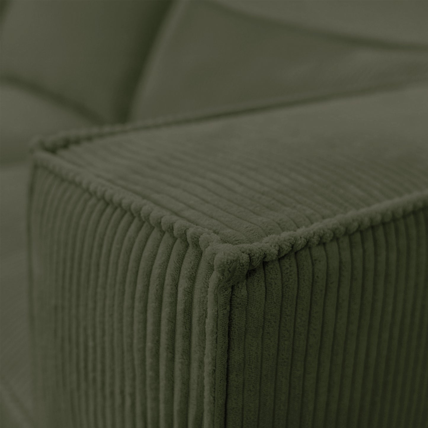 Ecksofa MODULO 290x185 cm Modulsofa Lincoln 37 Grün – Modernes Design mit weichem Breitcord-Stoff