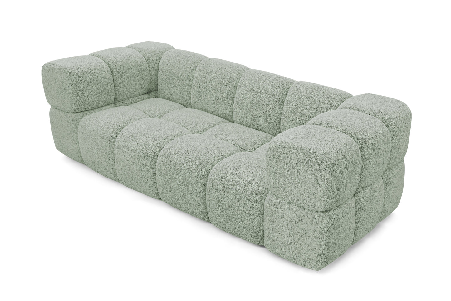Design 3-Sitzer Sofa AVERRO 240 cm – Puente Salbeigrün 33 – Strukturstoff Premium – HR-Schaum