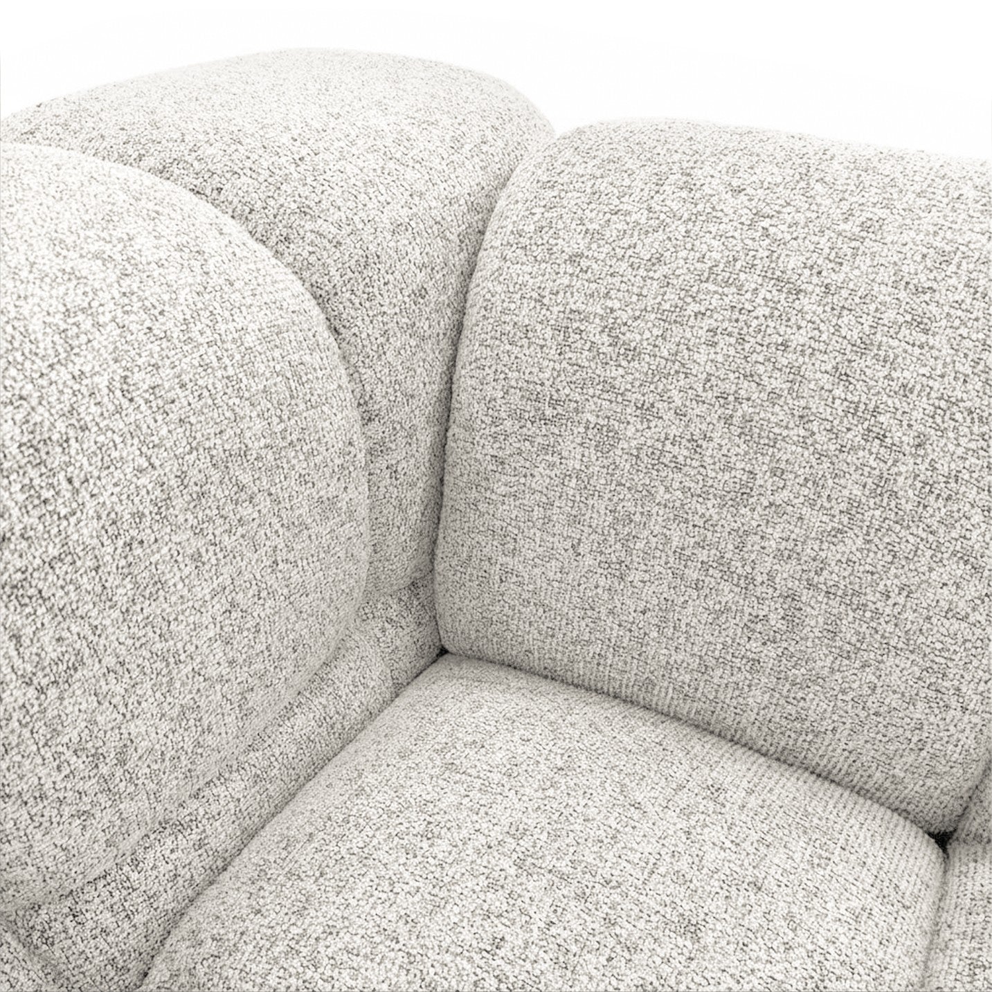 Designer-Sofa 3-Sitzer TONDO PUENTE 06 – Strukturstoff in Bouclé-Optik – Wellenförmiges Design – Beige