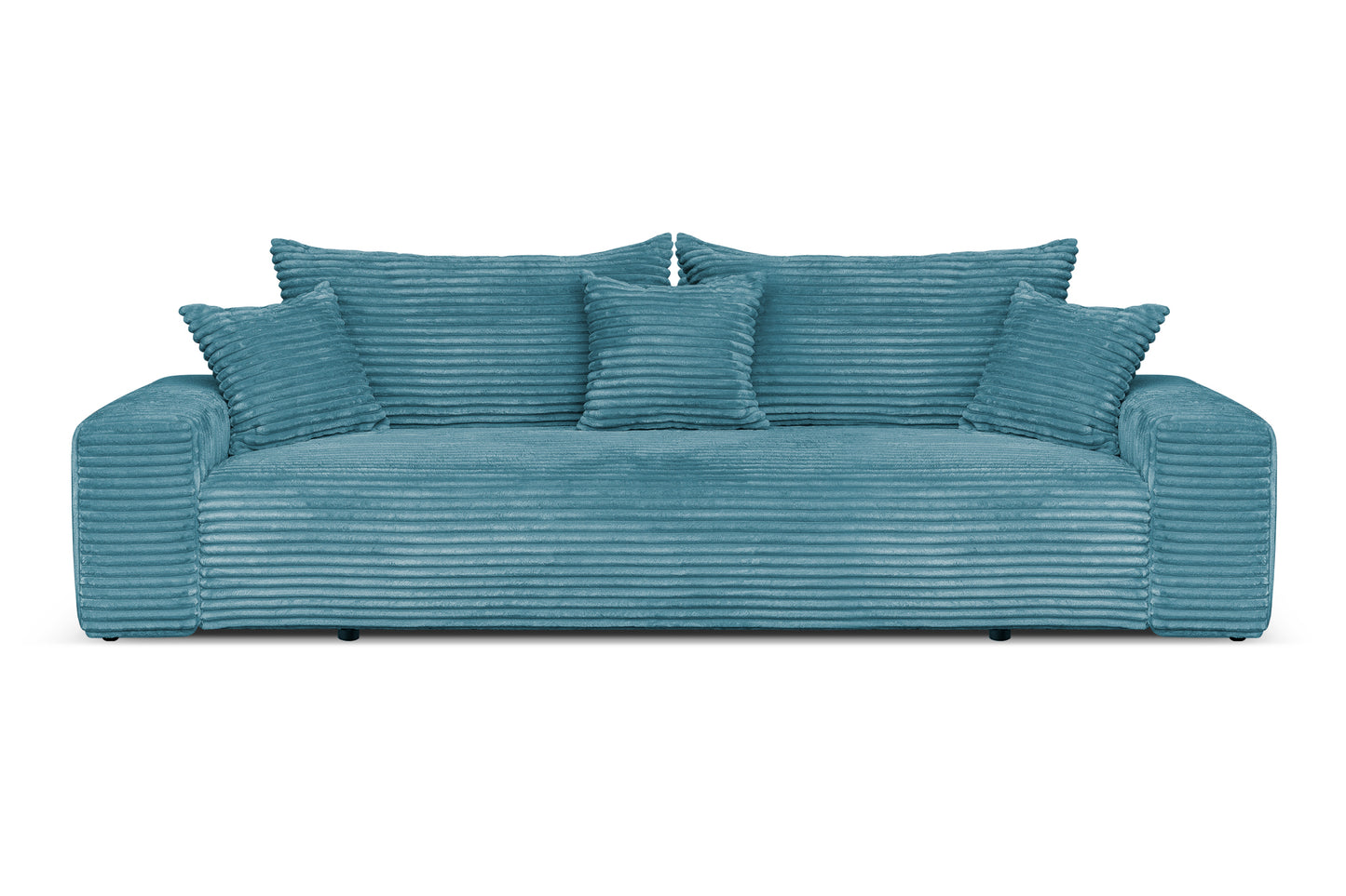 Sofa CORDO von Sofiland – Schlafsofa mit Bettkasten, Cord-Sofa 265x105 cm, Blau 75