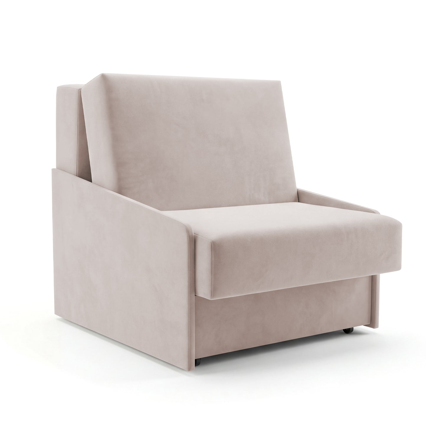 Jupiter Schlafsofa mit Bettkasten & Schlaffunktion 90x105 cm Samt-Velvet Beige