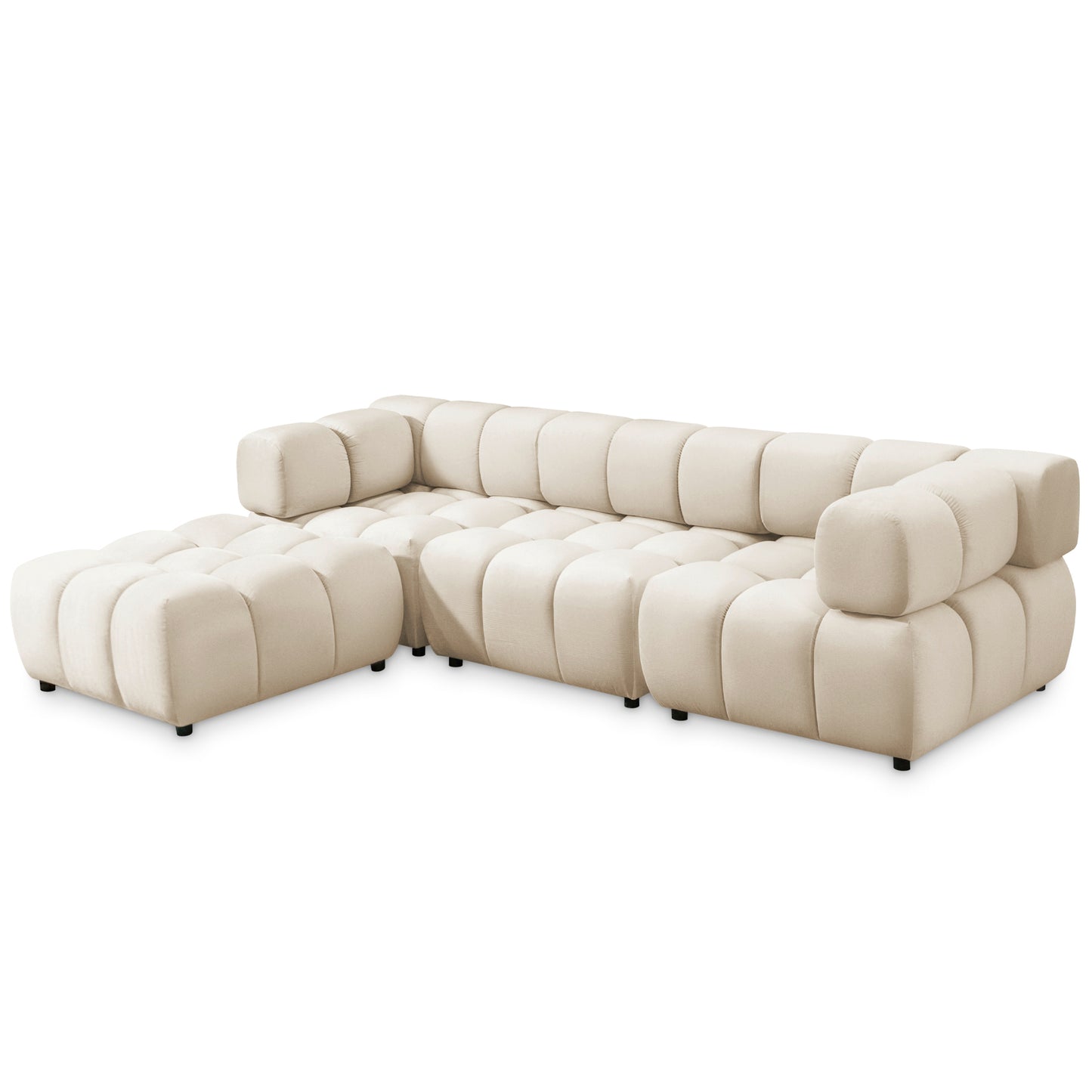 Ecksofa TONDO LC/RC 192x288cm Bluvel 22 Beige