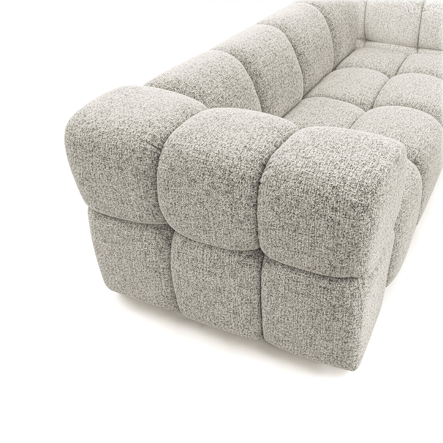 Designer-Sofa 3-Sitzer TONDO PUENTE 06 – Strukturstoff in Bouclé-Optik – Wellenförmiges Design – Beige