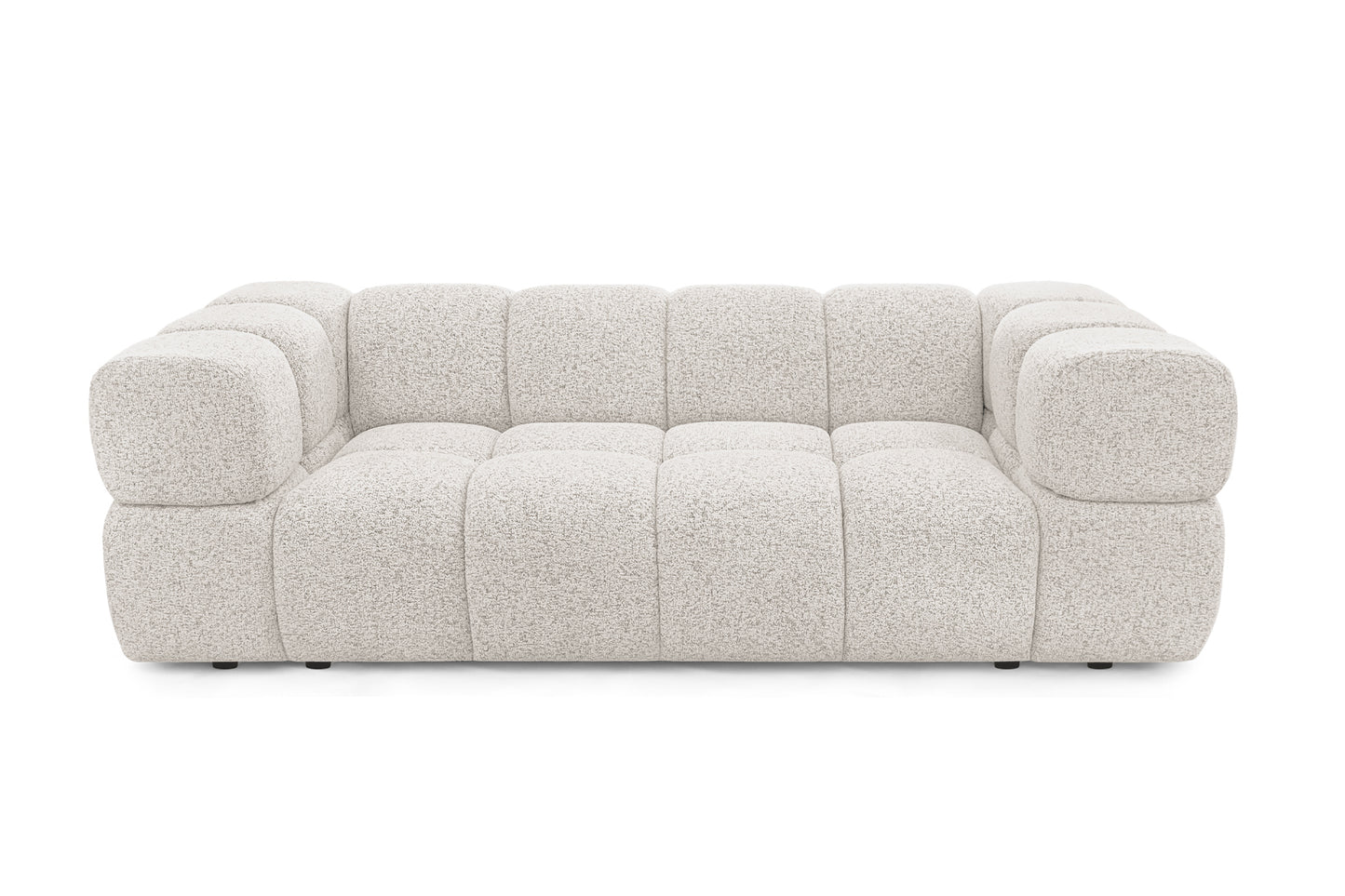 Design 3-Sitzer Sofa AVERRO 240 cm – Puente Beige-Grau 09 – Strukturstoff Premium – HR-Schaum