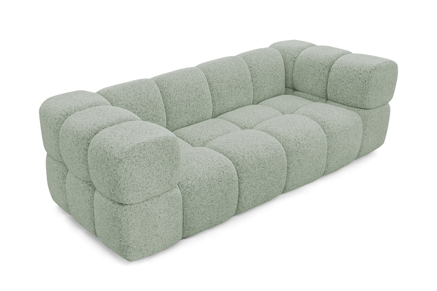 Design 3-Sitzer Sofa AVERRO 240 cm – Puente Salbeigrün 33 – Strukturstoff Premium – HR-Schaum