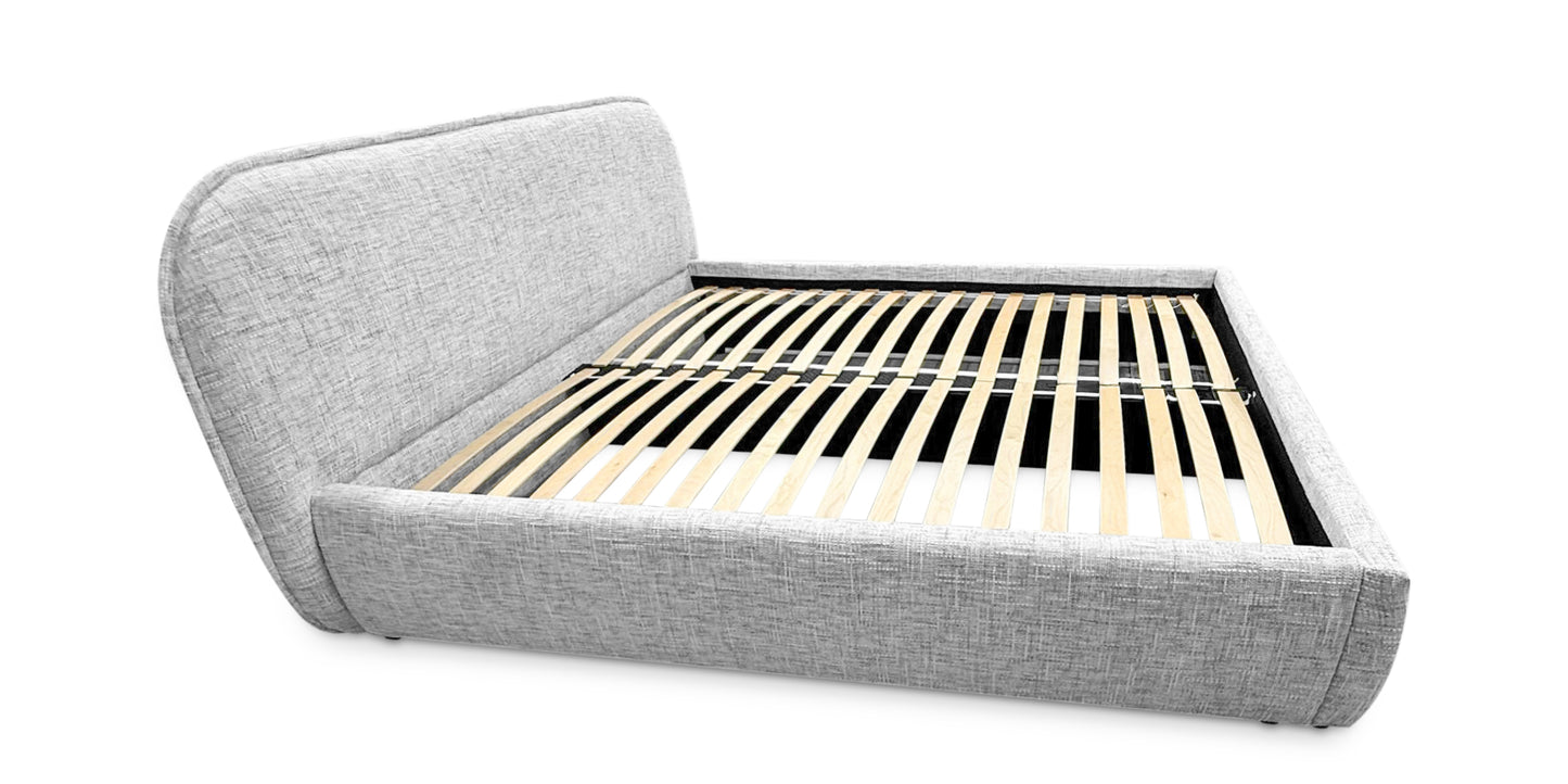 Polsterbett NORDICA 200x200 cm Tracy 14 Dunkelgraubraun – Modernes Design-Bett mit abgerundetem Kopfteil & Lattenrost