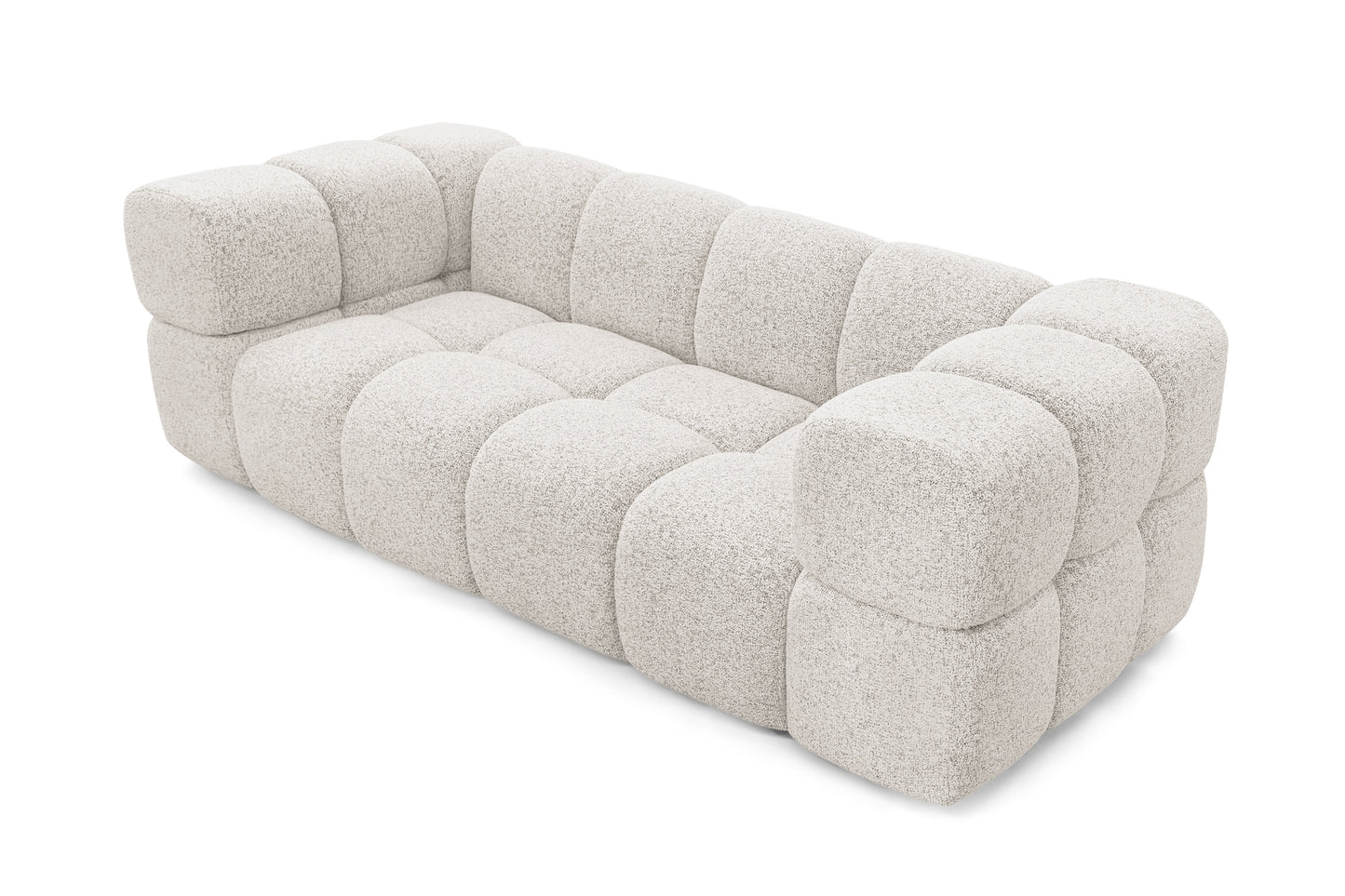 Design 3-Sitzer Sofa AVERRO 240 cm – Puente Beige-Grau 09 – Strukturstoff Premium – HR-Schaum