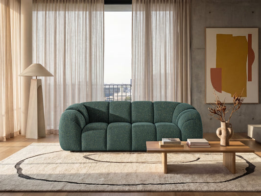 Design-Sofa MALI 3-Sitzer Stoff Puente 37 Dunkelgrün – Cloud Design 240cm