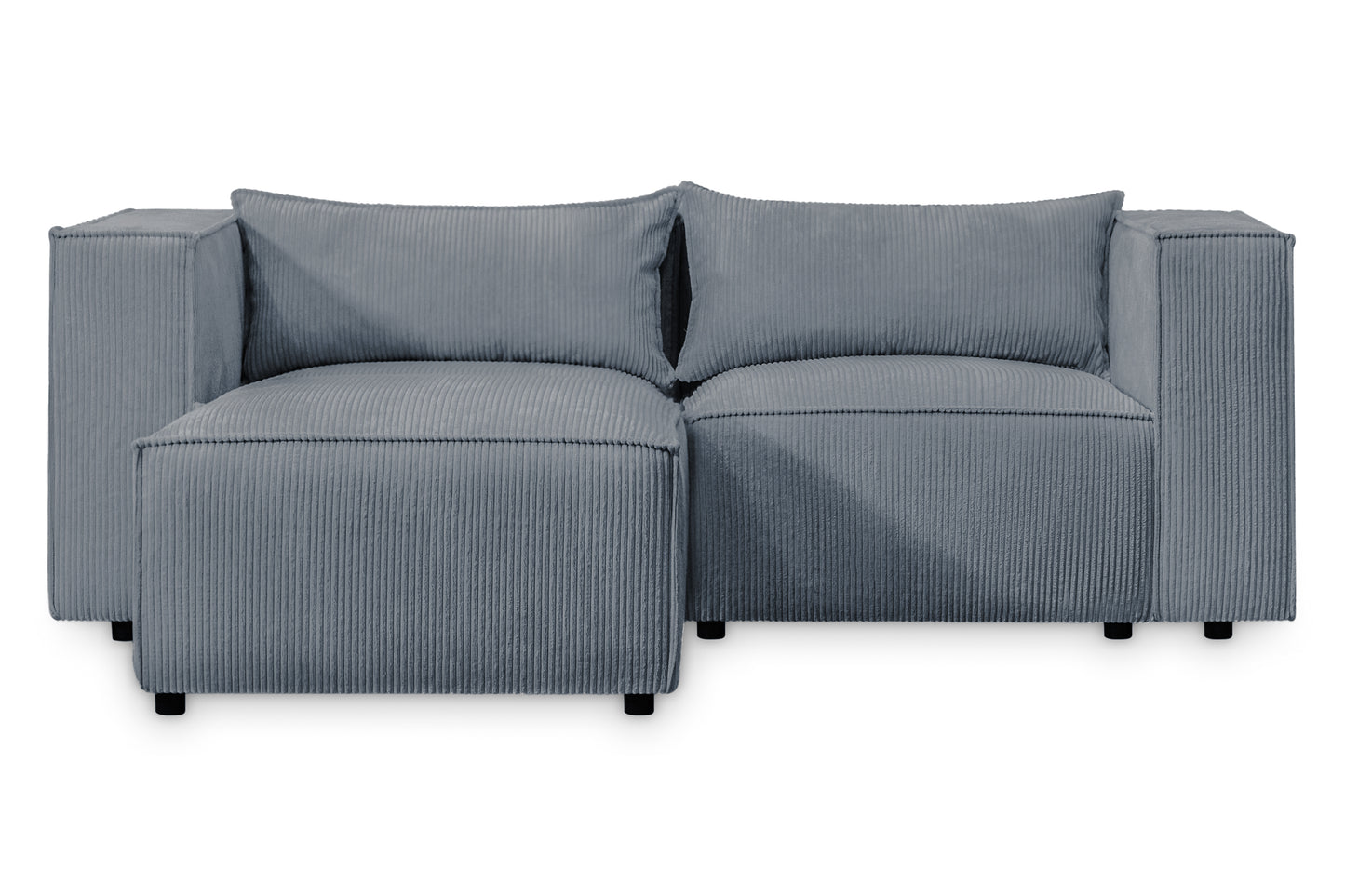Ecksofa MODULO 210x185 cm Modulsofa Lincoln 85 Graublau – Kompaktes Design mit weichem Breitcord-Stoff