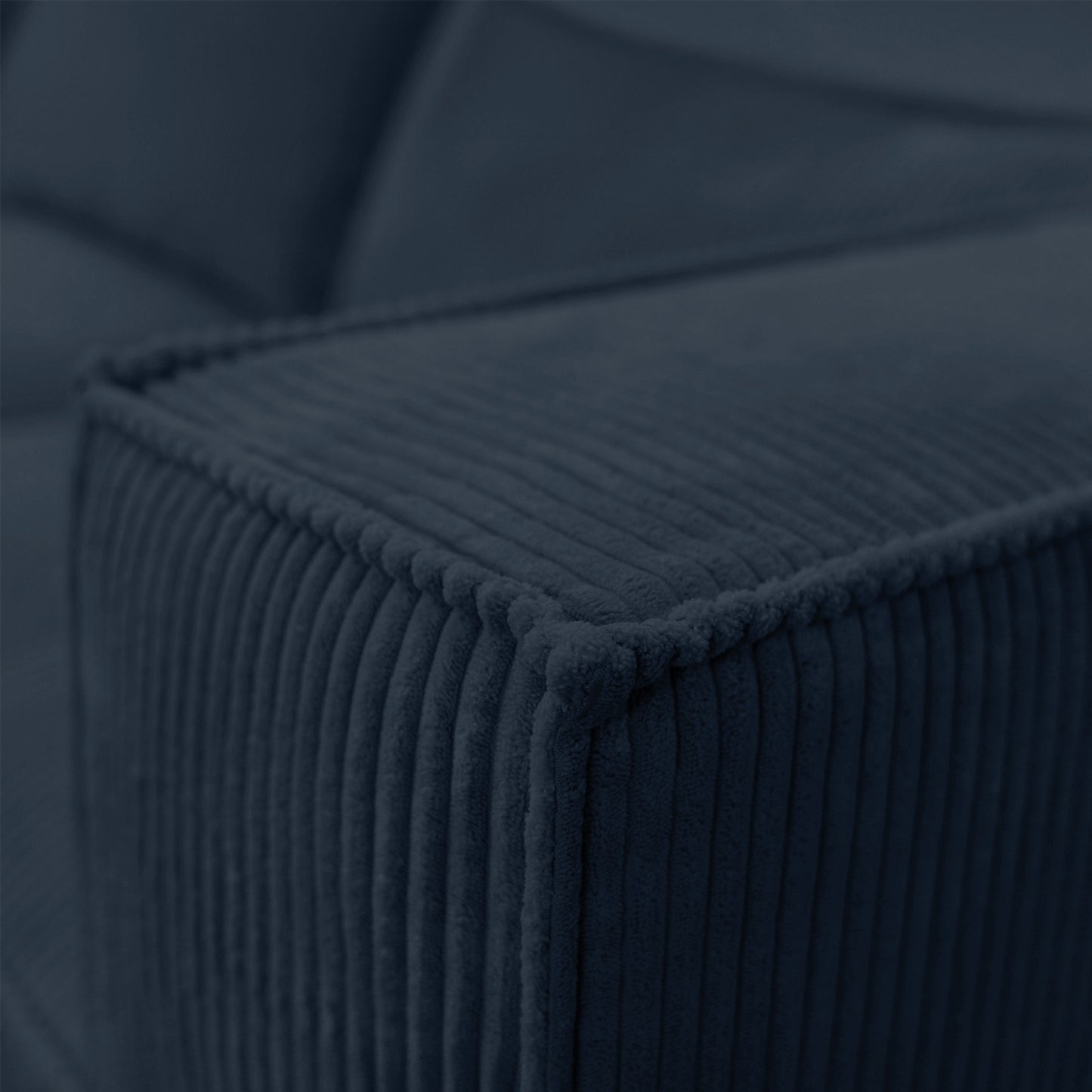 Ecksofa MODULO 210x185 cm Modulsofa Lincoln 77 Blau – Kompaktes Design mit weichem Breitcord-Stoff