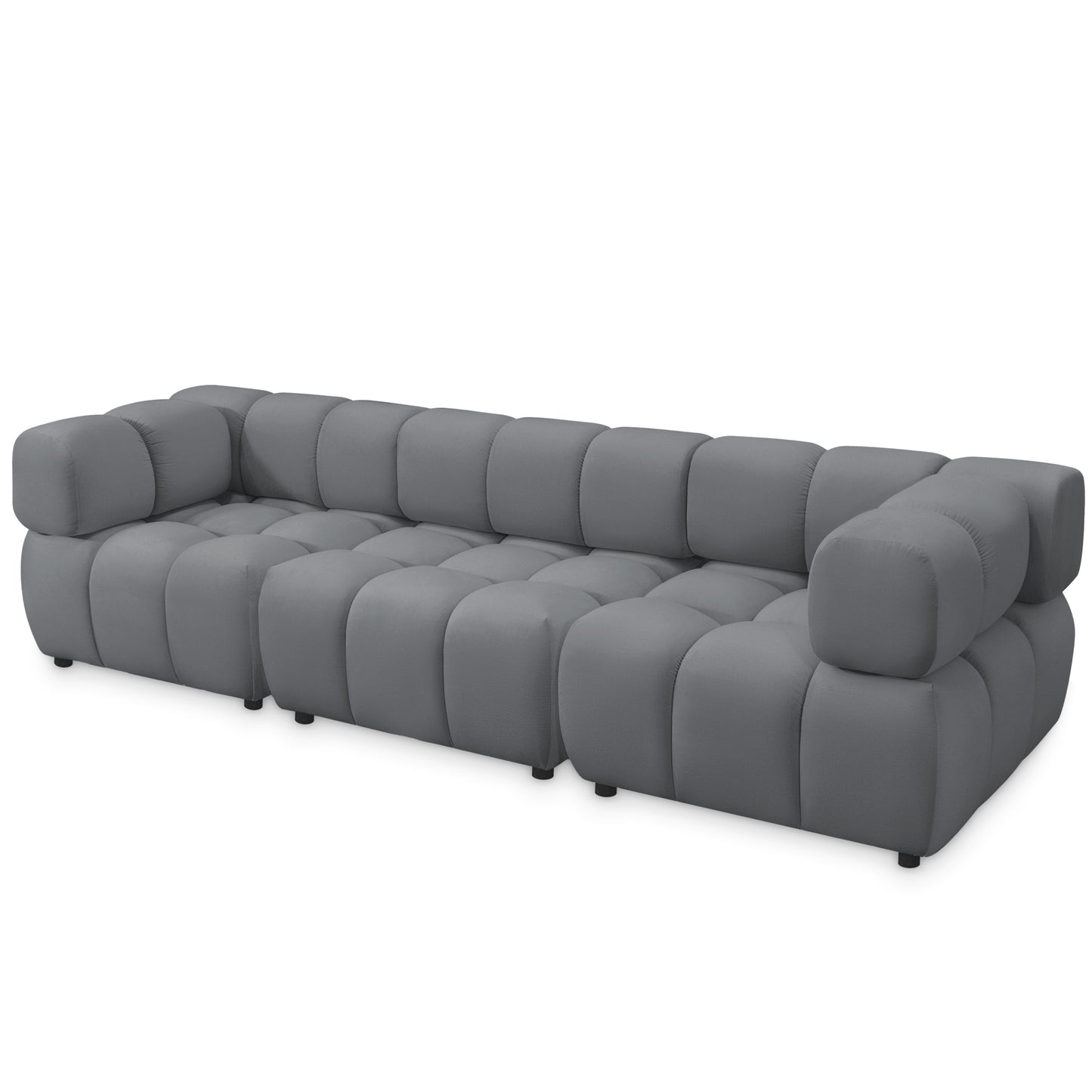 Tondo 4S Design Sofa Modulares Bubble Couch 4-Sitzer Samt Bluvel 14 Grau