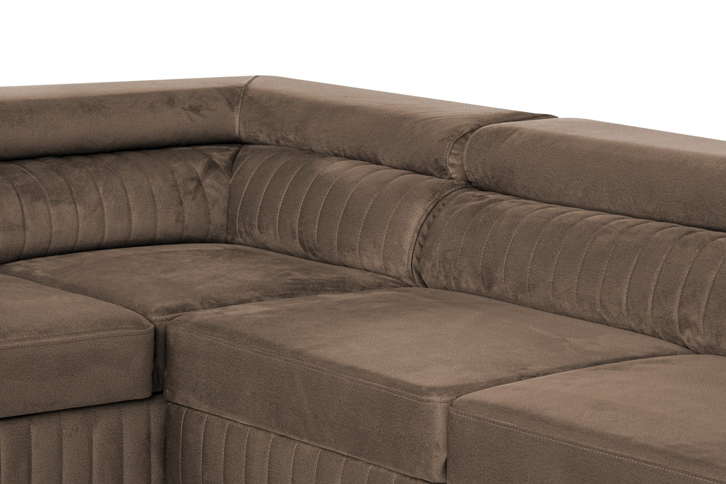 U-förmiges Schlafsofa Magnum Braun 345x202 cm – Flexibles Design ohne feste Seite