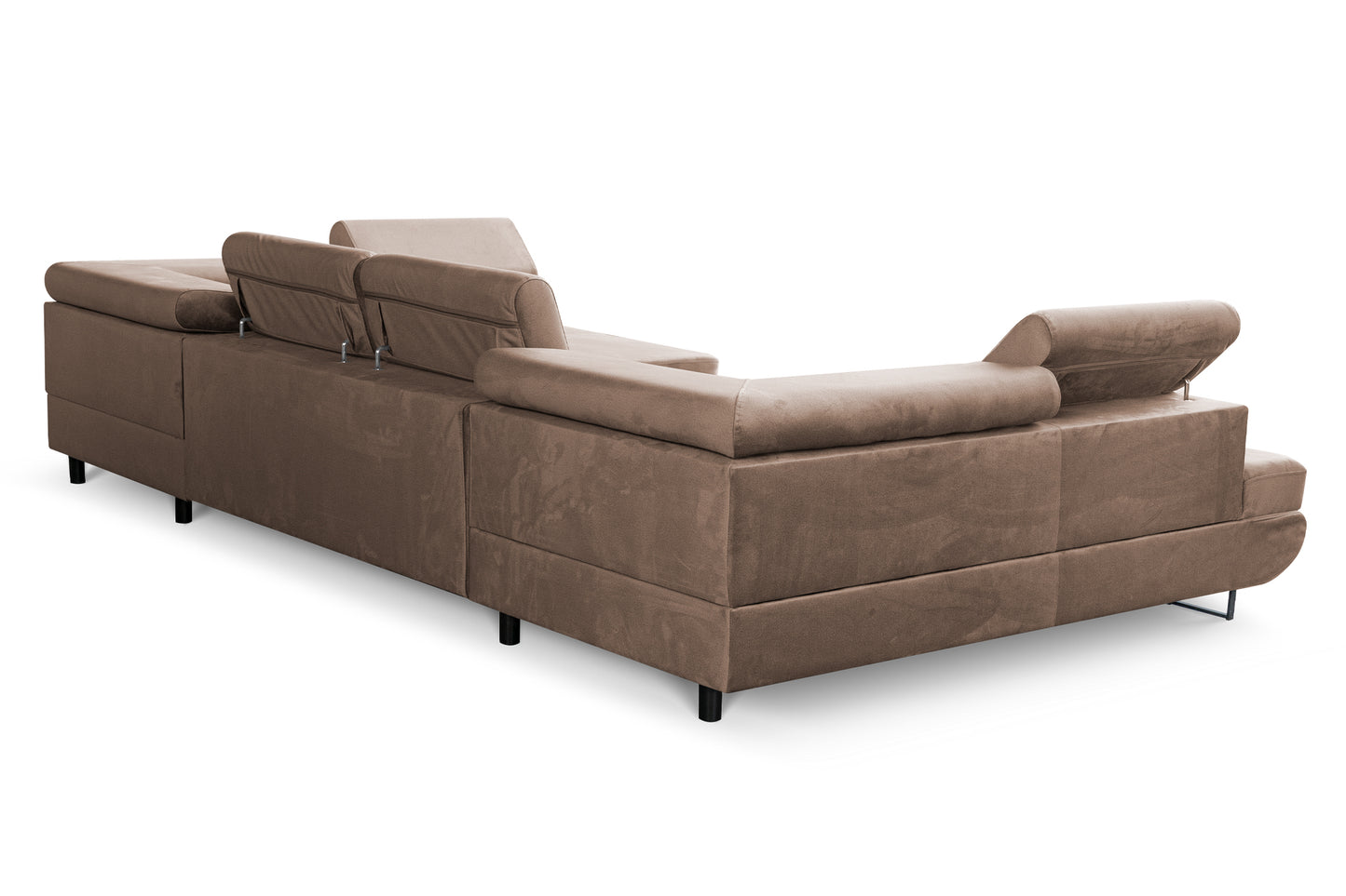 U-förmiges Schlafsofa Magnum Braun 345x202 cm – Flexibles Design ohne feste Seite