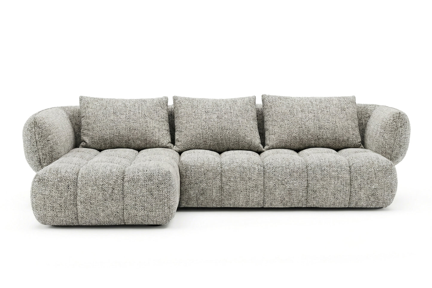 Lounge-Ecksofa SAVIO - Puente 06 Hellgrau links - 250x168 cm - Design Sofa HR