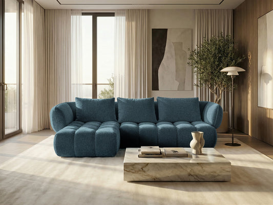 Lounge-Ecksofa SAVIO - Puente 39 Petrolblau links - 250x168 cm - Design Sofa HR