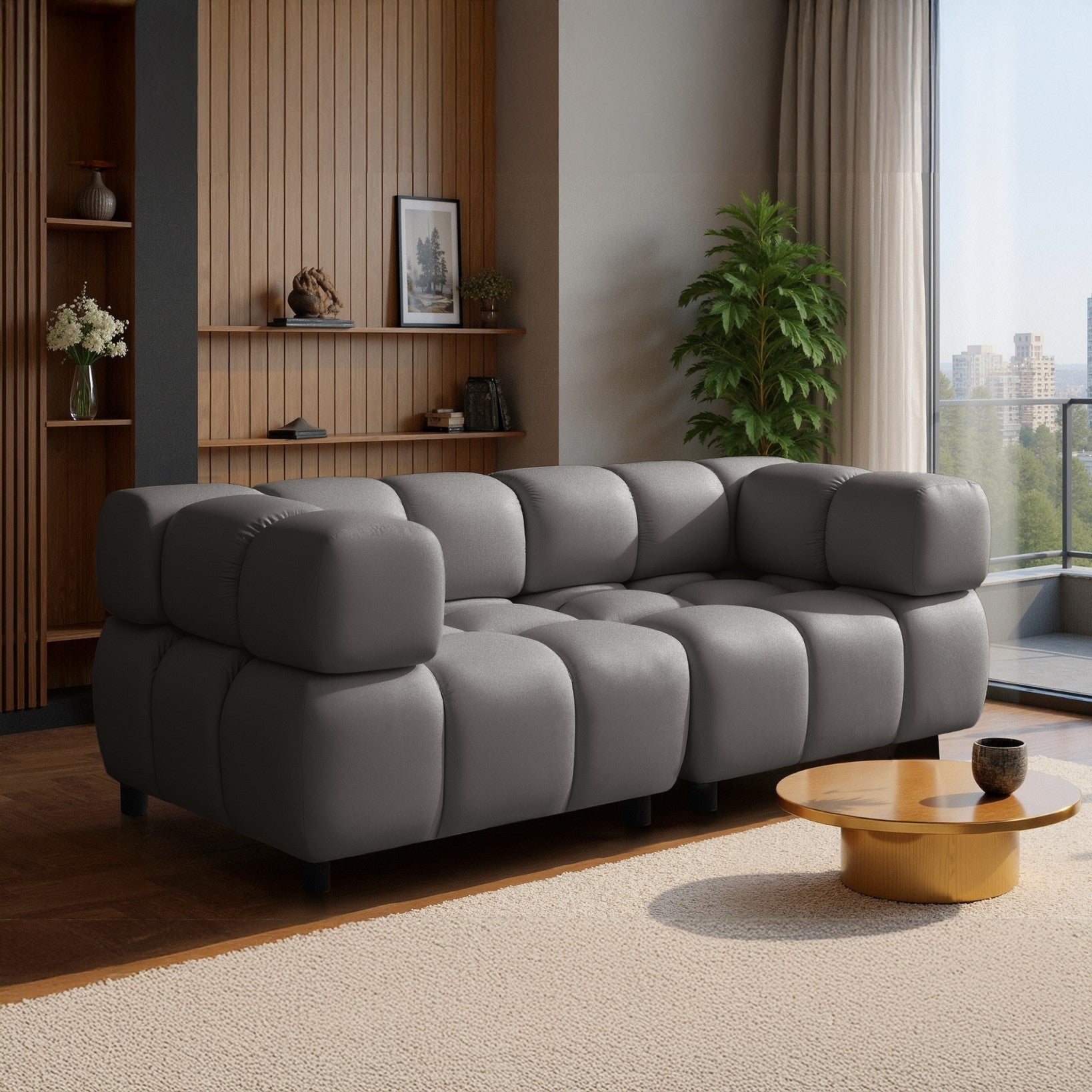 Sofa Tondo 3-Sitzer-Bluvel 14 grau