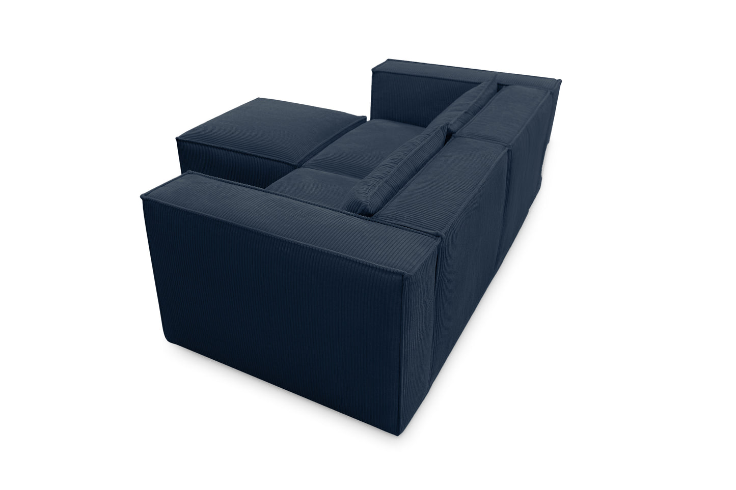 Ecksofa MODULO 210x185 cm Modulsofa Lincoln 77 Blau – Kompaktes Design mit weichem Breitcord-Stoff