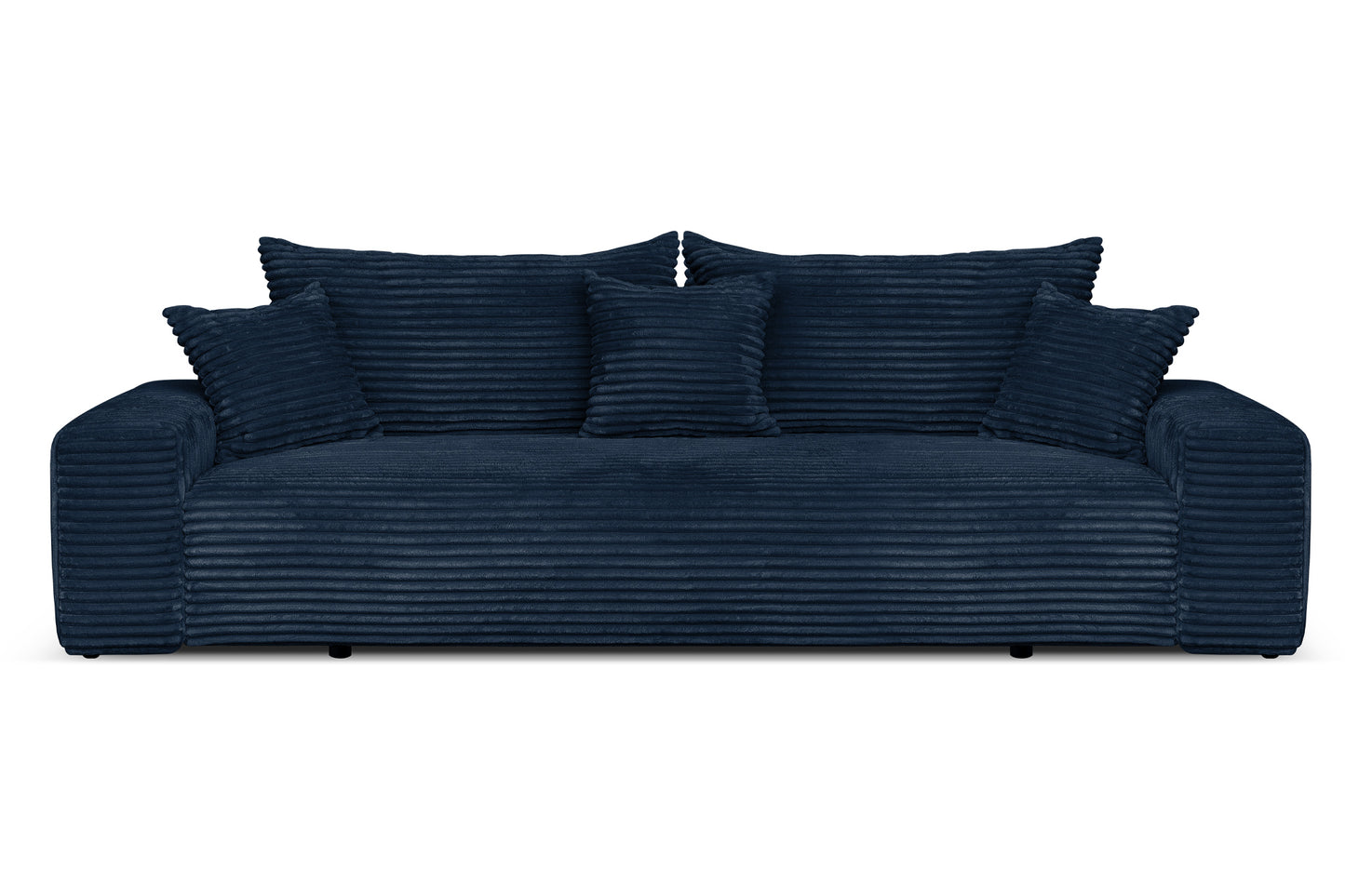 Sofa CORDO von Sofiland - Schlafsofa mit Bettkasten, Cord-Sofa 265x105 cm, Marineblau 77