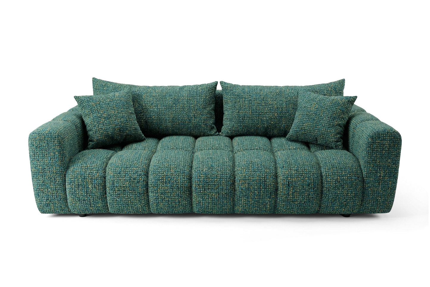 Schlafsofa COSMO 240cm HR-Schaum – Strukturstoff Puente 33 Salbeigrün
