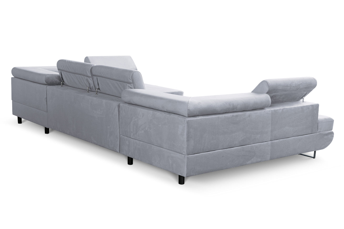 U-förmiges Schlafsofa Magnum Hellgrau 345x202 cm – Flexibles Design ohne feste Seite