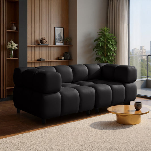 Sofa Tondo 3-Sitzer-Bluvel 19 schwarz