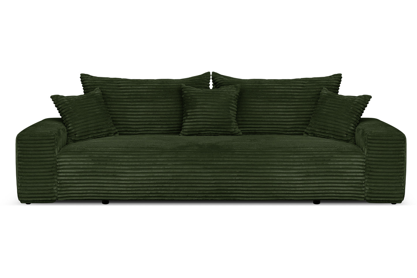 Sofa CORDO by Sofiland - Schlafsofa mit Bettkasten, Cord-Sofa 265x105 cm, Dunkelgrün 39