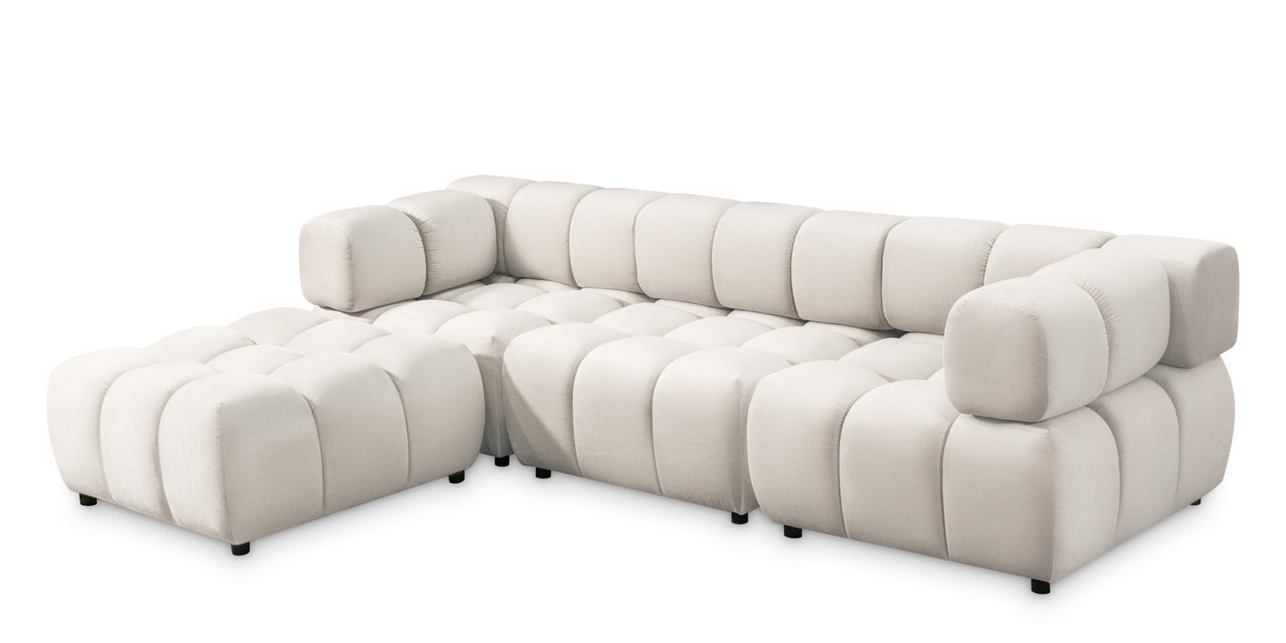 Ecksofa TONDO LC/RC 192x288cm Bluvel 03 Hellgrau