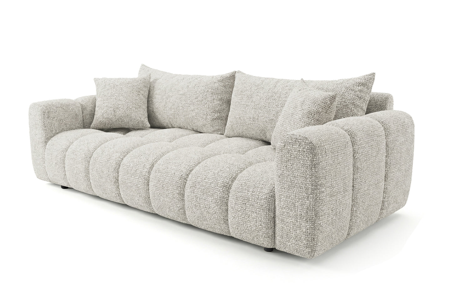 Schlafsofa COSMO 240cm HR-Schaum Strukturstoff Puente 09 Beigegrau