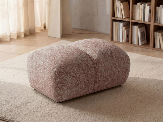 Loungehocker SAVIO – Stoff Puente 68 Altrosa – 90x70 cm – Design-Sitzpouf mit Premium HR-Komfort