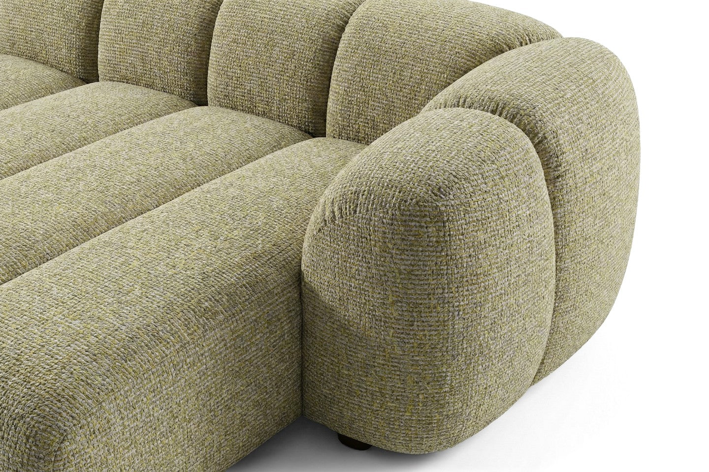 Mali Design Ecksofa 280x150 cm | L-förmiges Sofa aus hochwertigem Puente-Strukturstoff |41 Senfgelb| Ottomane rechts