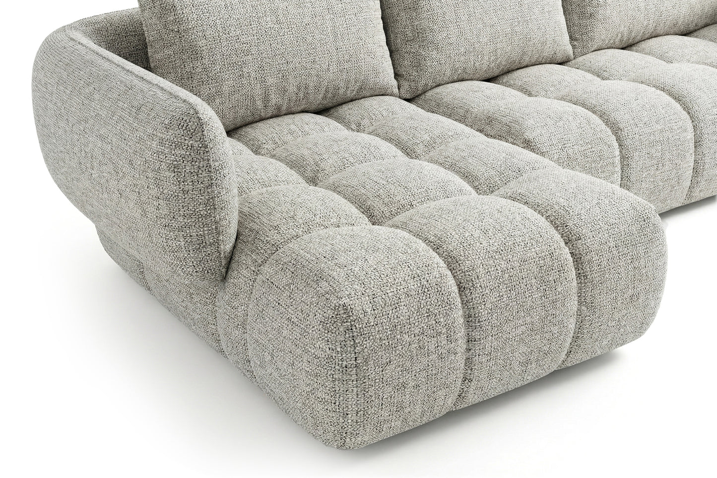 Lounge-Ecksofa SAVIO - Puente 06 Hellgrau links - 250x168 cm - Design Sofa HR