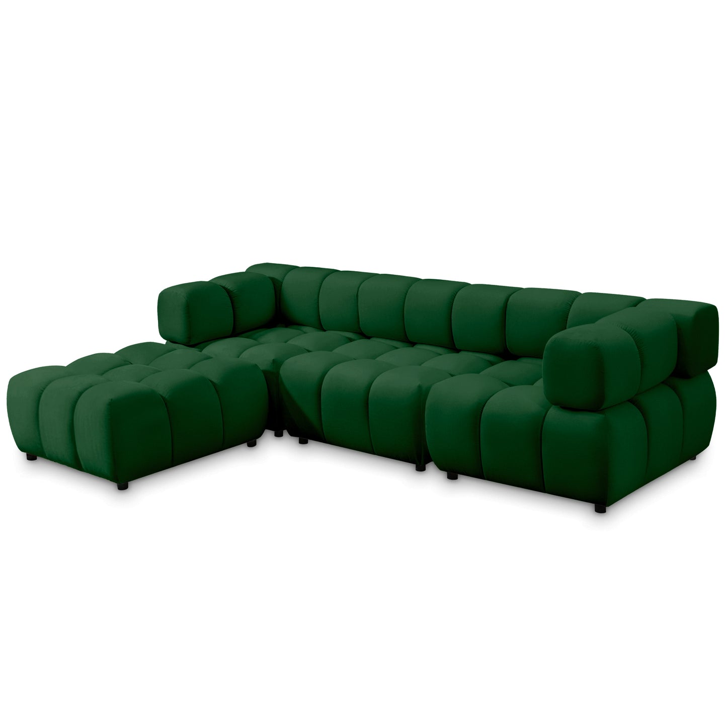 Ecksofa TONDO LC/RC 192x288cm Bluvel 78 Flaschengrün