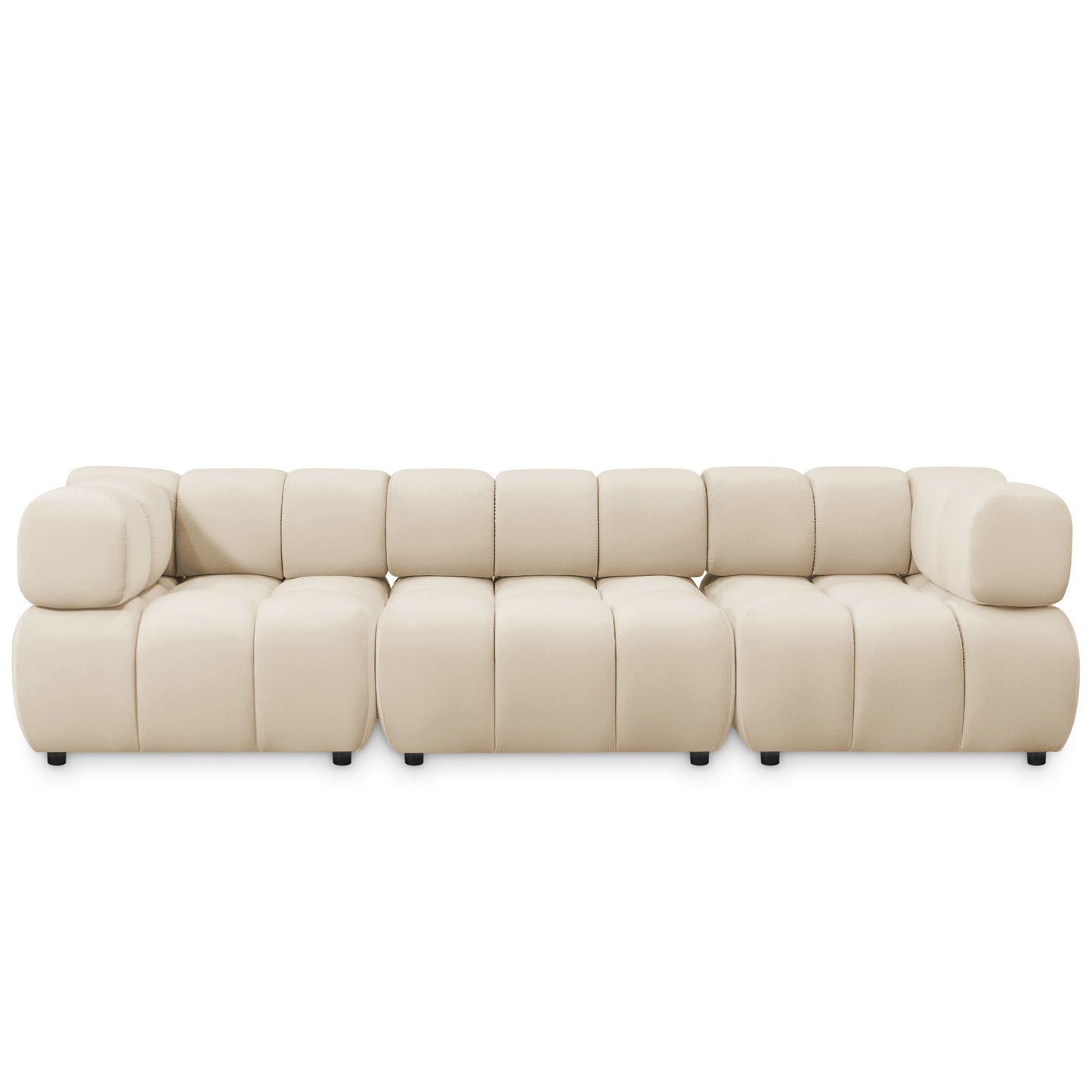 Tondo 4S Design Sofa Modulare Bubble Couch 4-Sitzer Samt Bluvel 22 Beige