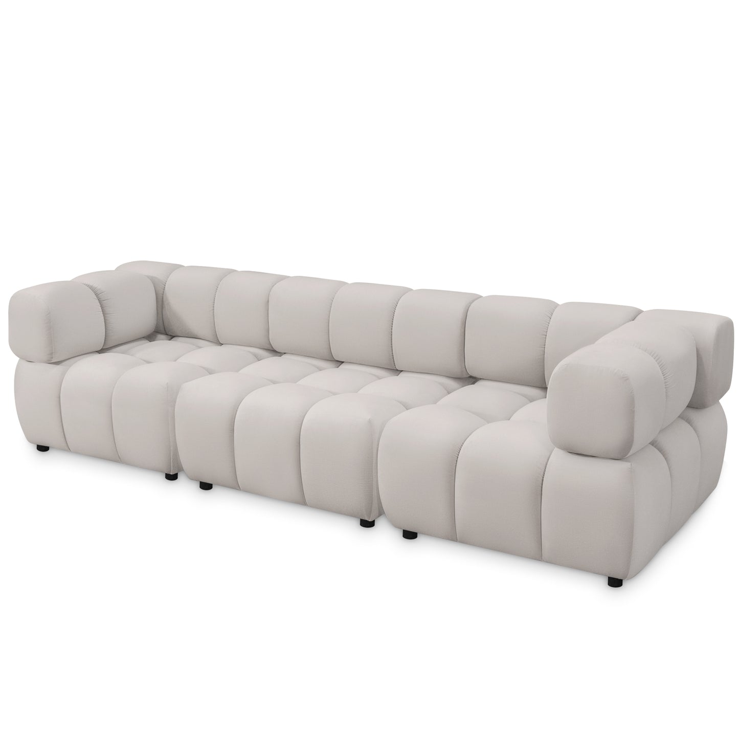 Tondo 4S Design Sofa Modulares Bubble Couch 4-Sitzer Samt Bluvel 03 Hellgrau