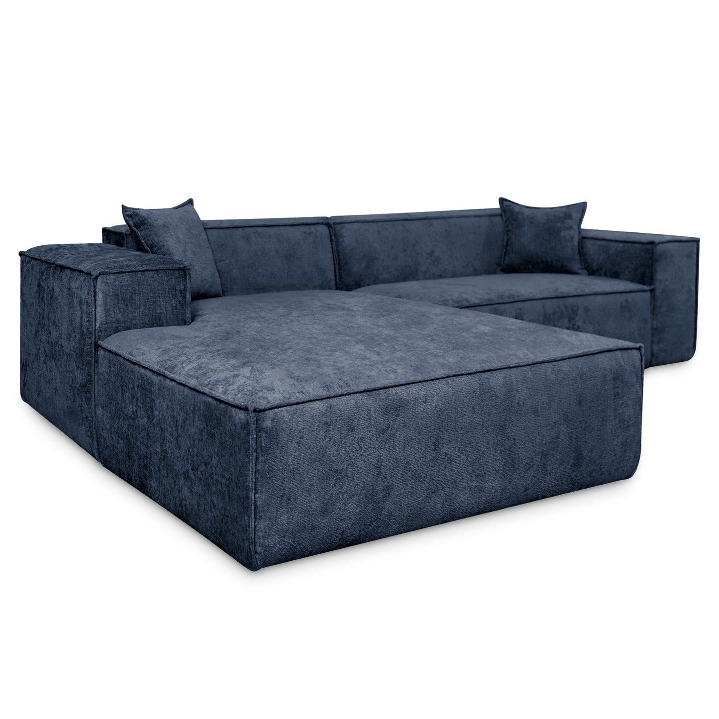 Design Ecksofa Como LC/RC 192x270 cm – Luxus Lounge L-Form Perfect Harmony 77 Marineblau – Strukturstoff Modern & Robust