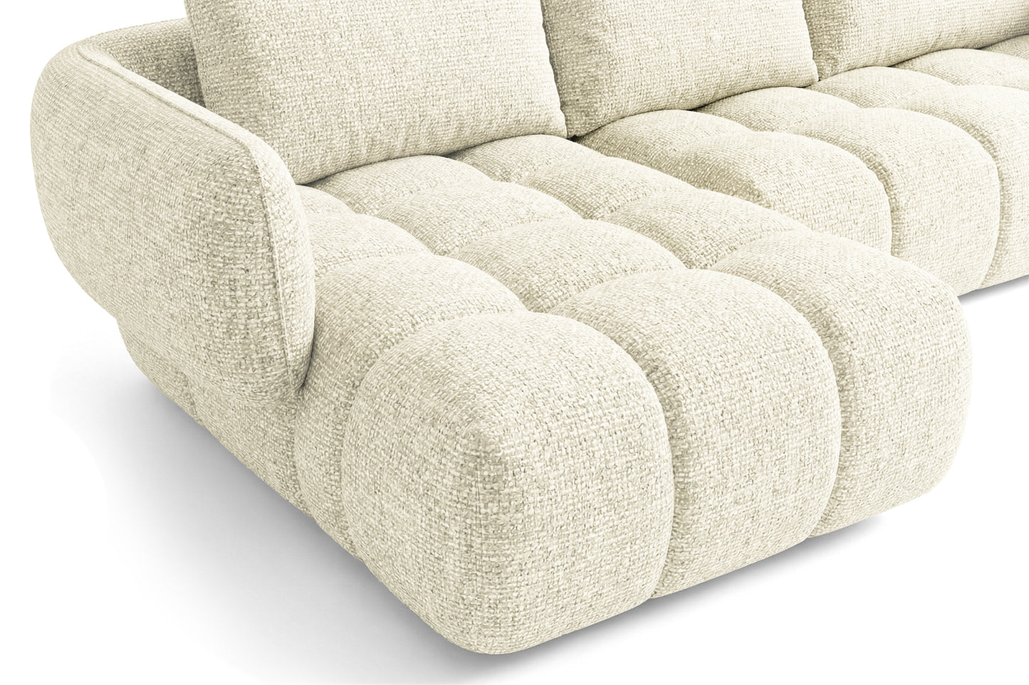 Lounge-Ecksofa SAVIO – Puente 03 Cremeweiß links – 250x168 cm – Designsofa HR