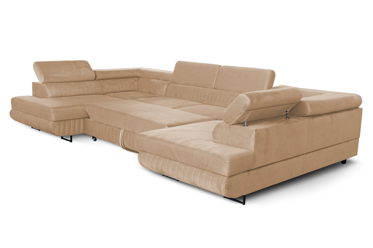U-förmiges Schlafsofa Magnum Graphit 345x202 cm – Flexibles Design ohne feste Seite