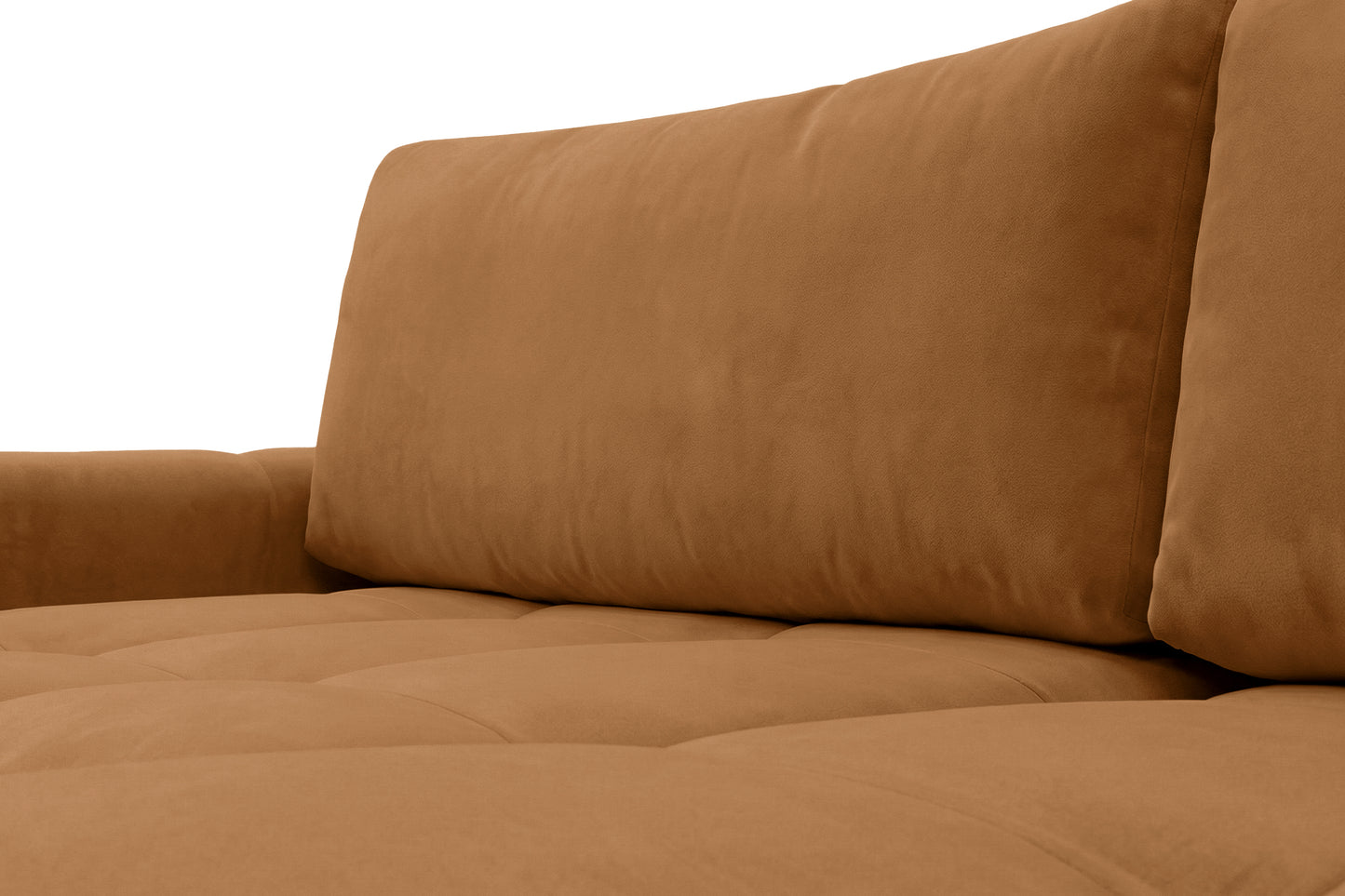 Ecksofa BELVEO mit Schlaffunktion und Bettkasten L-Form Ausrichtung Rechts Stoff Bluvel 4215 Rostbraun