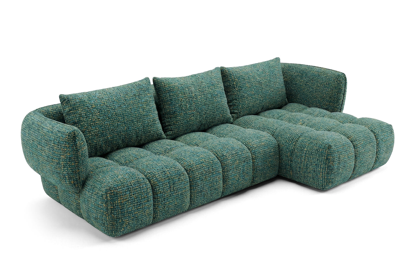 Lounge-Ecksofa SAVIO - Puente 37 Dunkelgrün rechts - 250x168 cm - Design Sofa HR