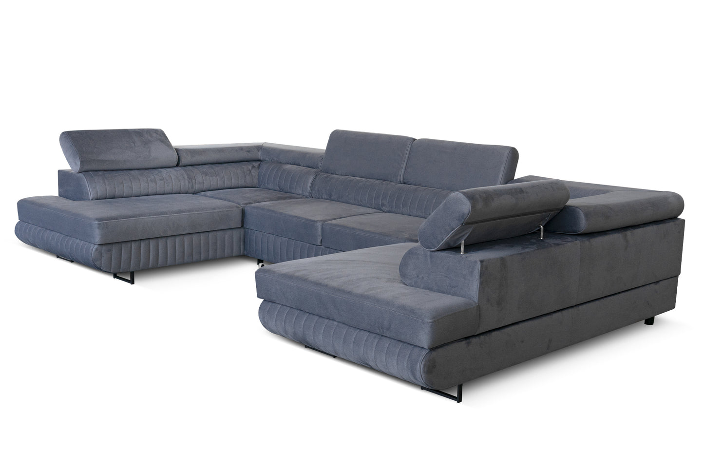 U-förmiges Schlafsofa Magnum Dunkelgrau 345x202 cm – Flexibles Design ohne feste Seite
