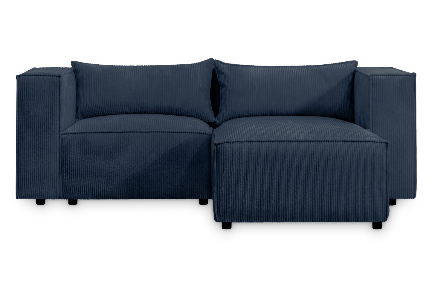 Ecksofa MODULO 210x185 cm Modulsofa Lincoln 77 Blau – Kompaktes Design mit weichem Breitcord-Stoff