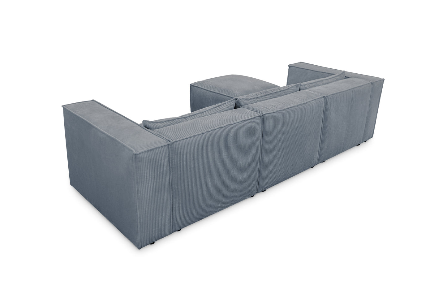 Ecksofa MODULO 290x185 cm Modulsofa Lincoln 85 Grau-Blau – Modernes Design mit weichem Breitcord-Stoff
