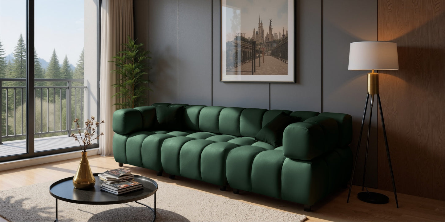 Tondo 4S Design Sofa Modulares Bubble Couch 4-Sitzer Samt Bluvel 78 Grün